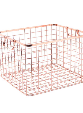 北欧简约桌面铁艺储物篮手提篮