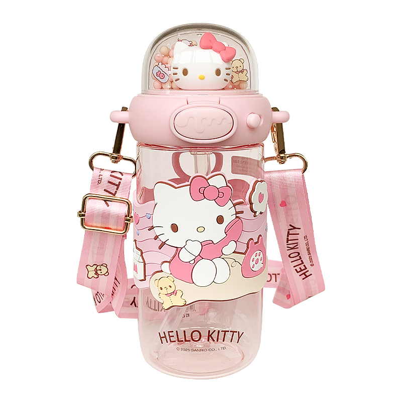 hellokitty可爱水杯女生高颜值带吸管夏日便携塑料杯子女新款2025