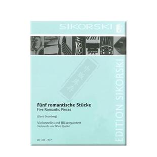 柴可夫斯基 五首浪漫曲 大提琴和木管五重奏 思考斯基原版乐谱书 Various Cello and Wind Quintet SIK1737