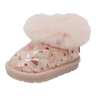 新款秋冬女童雪地靴学步鞋女宝宝软底棉鞋1到3岁小童婴儿鞋子冬季