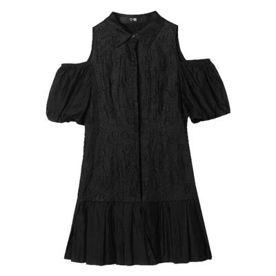 露肩设计感短裙连衣裙