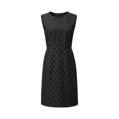 颜域气质黑色格子背心裙子