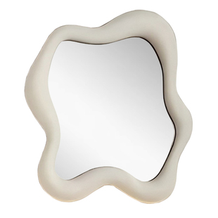 奶油风设计感化妆镜轻奢创意led智能浴室镜云朵造型不规则梳妆镜