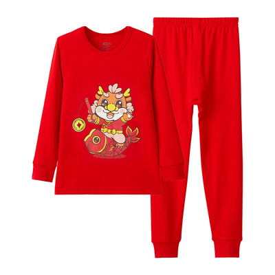 红豆儿童本命年纯棉保暖内衣