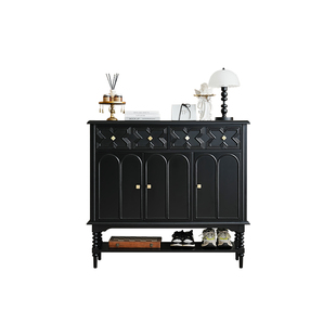 法式实木玄关鞋柜家用门口入户收纳柜一体靠墙大容量多层超大鞋架