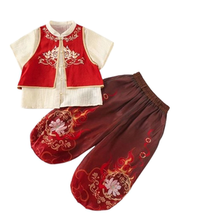 哪咤衣服儿童六一幼儿园演出服女孩古装套装魔童男女童全套服装