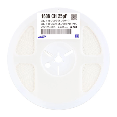 原装 0603贴片电容 25pF (250J)±5% 50V CL10C250JB8NNNC (50只)
