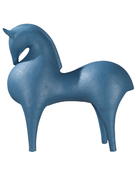 抽象蓝色马树脂摆件现代极简饰品
