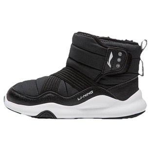 李宁小童防泼水雪地靴加绒大棉鞋轻便软底男童鞋女宝宝冬季运动鞋