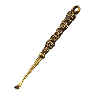 铜制挖耳勺钥匙扣挖耳勺掏耳神器便携老式耳勺金属耳屎扒采耳工具