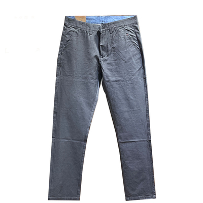 免烫抗皱全棉百搭纯色直筒长裤