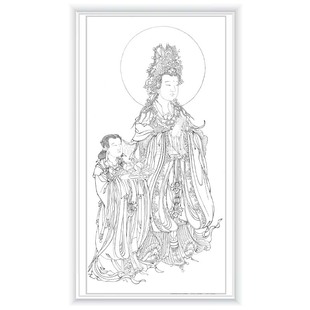 献寿图临摹套装工笔简沥郦视频课白描底稿画稿可上色宣纸绢布线稿