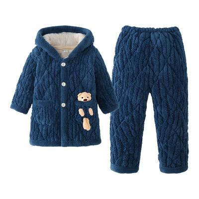 冬季儿童法兰绒睡衣亲子家居服