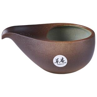 日本原装进口万古烧草庵万宝窑茶杯无柄无把茶壶表面烧缔内冰裂纹