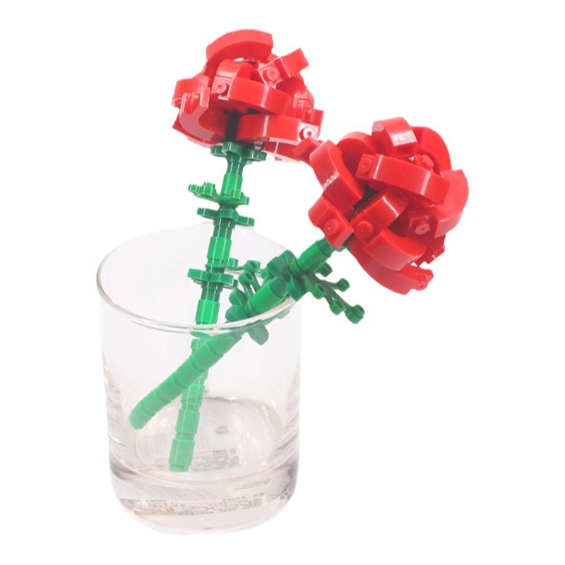颗粒MOC玫瑰花情人节礼物