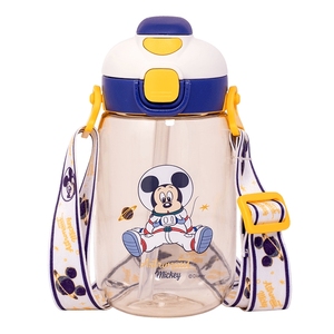 迪士尼双饮儿童水杯上学专用直饮杯夏季水壶幼儿园宝宝水杯带吸管