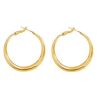 明星同款GGXR姜妍刘亦菲同款空心hoop金属大环耳环无耳洞耳夹耳圈