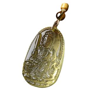 天然黄水晶本命佛吊坠女招财生肖守护神虚空藏文殊菩萨饰品项链男