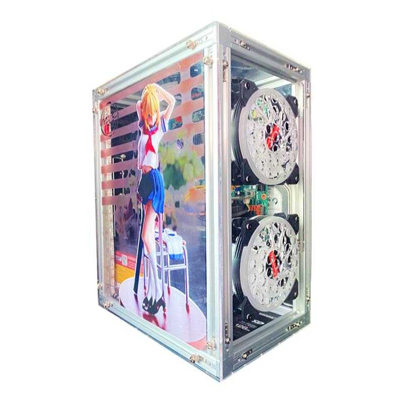 定制台式机电脑机箱骨架全透UV打印亚克力DIY ITX  ATXM ATX水冷