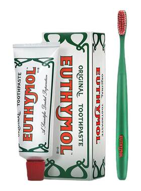 euthymol经典牙膏牙刷复古美学