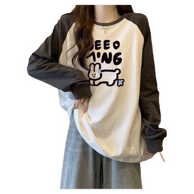 卡通动漫长袖T恤女2023新款宽松