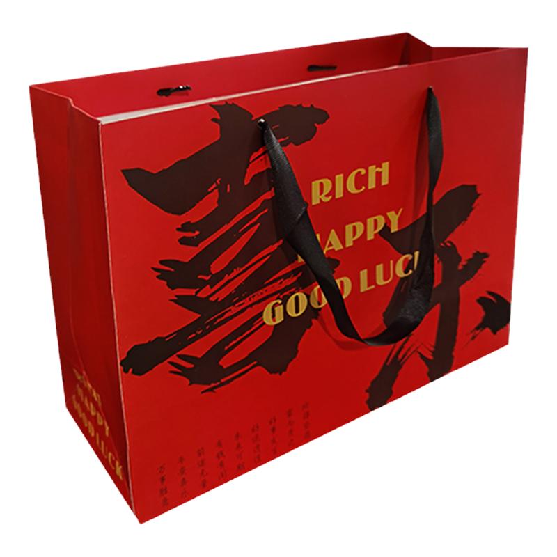 新年中式复古红色礼品袋
