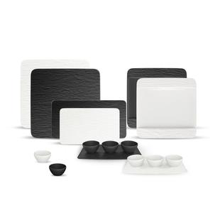 villeroyboch德国唯宝匠心岩进口简约西餐盘碗创意浮雕高级黑白配