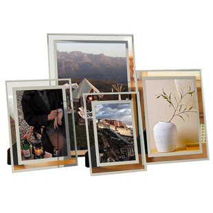 玻璃相框摆台定制高级感洗照片做成相册6寸7寸8寸10高透框架