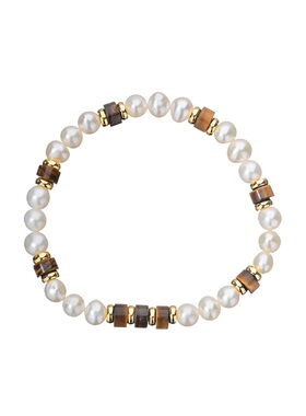 【新品】虎眼石淡水珍珠手串情侣手链闺蜜女生款手饰轻奢小众精致