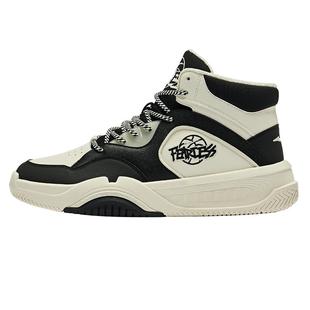 鸿星尔克高帮板鞋男鞋制霸冬季新款厚底增高休闲耐磨男士运动鞋子