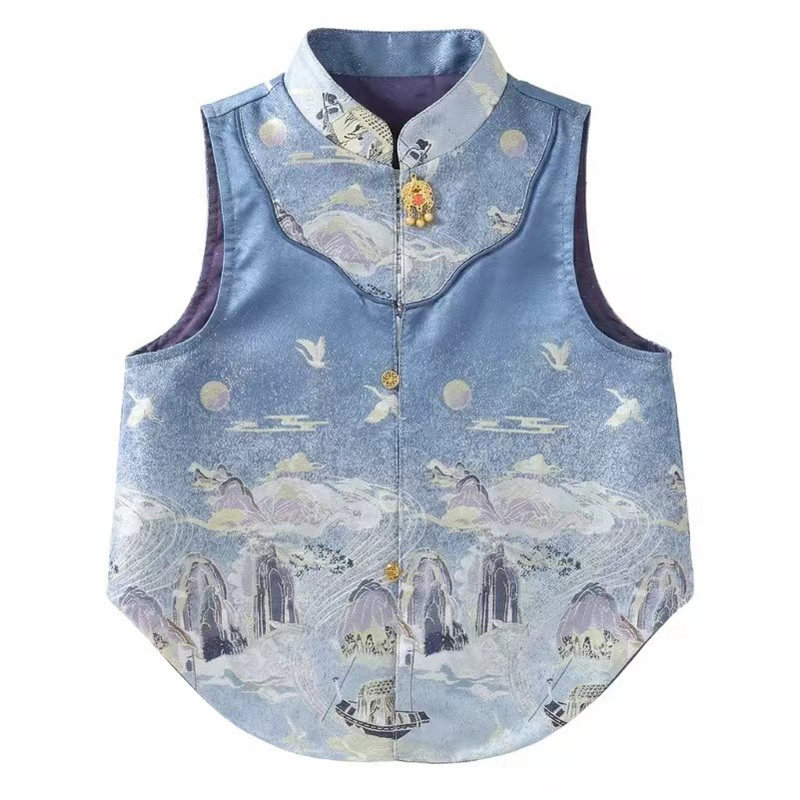 男童春秋新中式马甲唐装汉服国风
