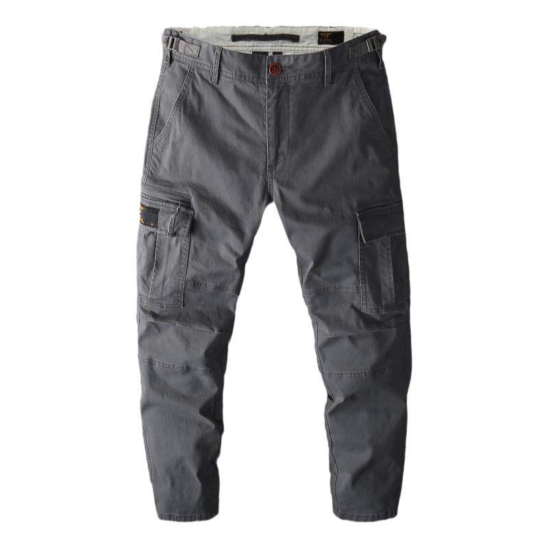 纯棉弹力工装裤宽松多口袋长裤