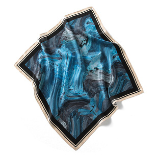 复古丝巾男士真丝小方巾高级感秋冬搭衬衫西装围脖护颈领巾围巾薄