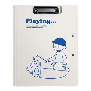 A4卡通文件夹板夹资料多功能会议横写字板书垫板文具办公用品学生用试卷整理神器夹合同档案夹子演讲稿夹双夹