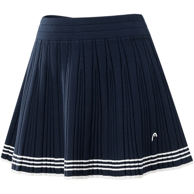 HEAD海德复古条纹百褶针织短裙女