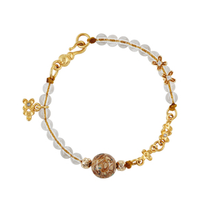 山印集【金桂凝露】国风金色桂花白水晶手串新中式手链中秋送礼物