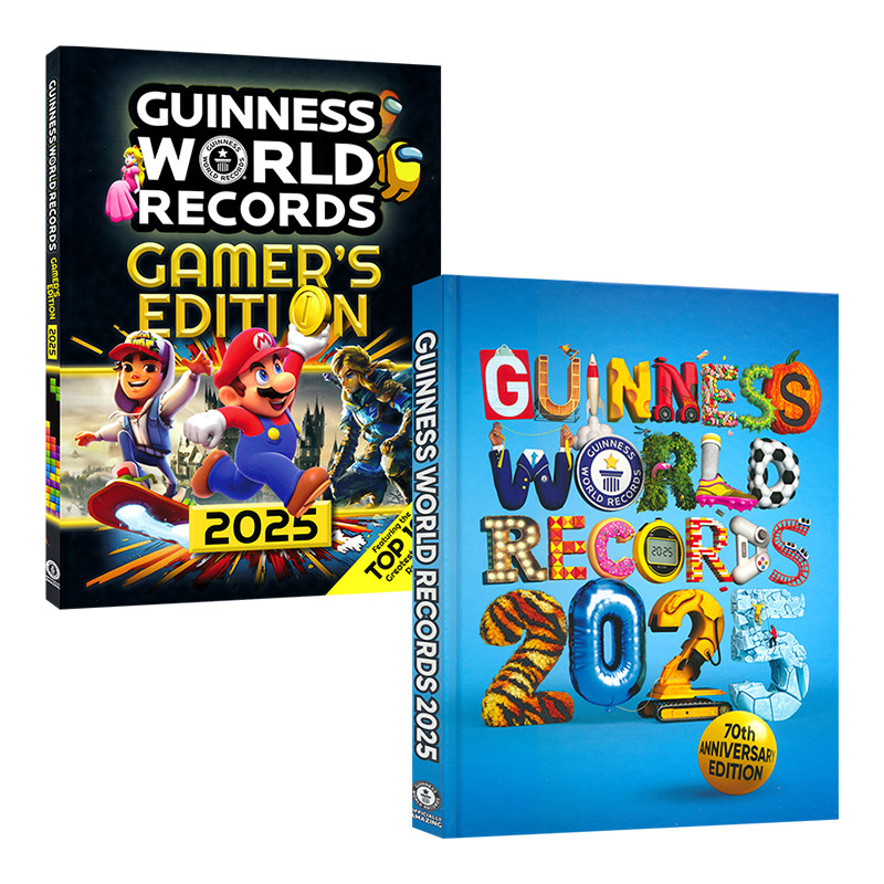 英文原版 Guinness World Records 2025吉尼斯世界纪录大全+游戏版 全彩大开本 儿童科普 探索世界 百科 青少年课外读物