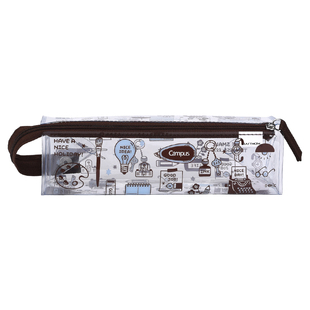 日本kokuyo国誉eric高透明笔袋C2-R对开式涤纶大容量防水笔袋学生文具袋高颜值文具盒初高中男女孩手提收纳包