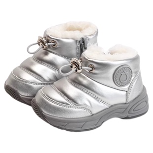 冬季男宝雪地靴加绒保暖女宝软底短靴加厚婴幼儿学步鞋二棉防滑