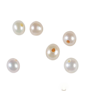 天然淡水珍珠散珠大孔径有孔正品诸暨珠子带孔真珍珠diy材料批发