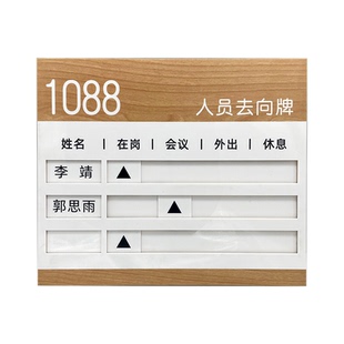 出勤牌科室牌运营部亚克力简约商务防水学校公司部门人员去向牌