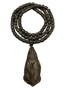 文莱绿棋沉香项链油脂满随形吊坠克重51克过手留余香男女士毛衣链