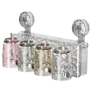 吸盘牙刷置物架免打孔家庭卫生间牙具牙杯架壁挂漱口杯电动牙刷架