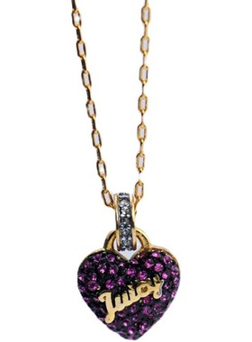 欧美爱心满钻镀金项链锁骨链