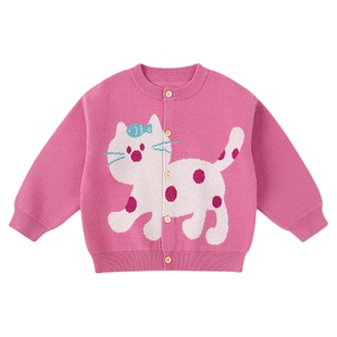 嘟嘟家女童毛衣春季女孩开衫上衣女宝可爱童装宝宝儿童秋冬衣服潮