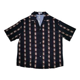 出差夏威夷闪电张震岳同款短袖印花阿美咔叽复古日系街头夏花衬衫