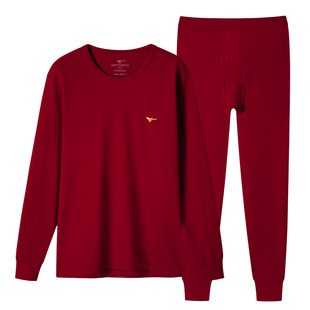 七匹狼男士保暖内衣套装红色新款秋衣秋裤礼物2026马年本命年衣服