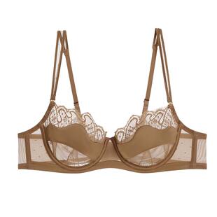 爱慕丝羽内衣女软钢圈薄杯性感蕾丝大胸显小文胸AM13B951
