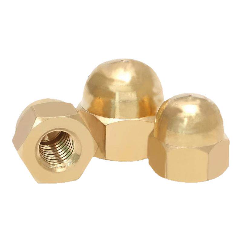 铜盖形螺母铜盖型螺帽黄铜家用装饰球头螺母M3M4M5M6M8M10M12M16