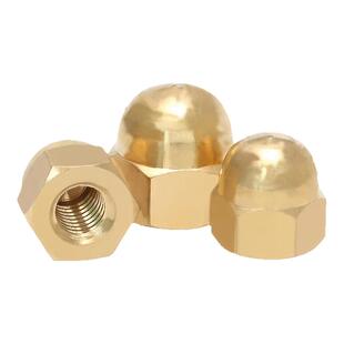 铜盖形螺母铜盖型螺帽黄铜家用装饰球头螺母M3M4M5M6M8M10M12M16